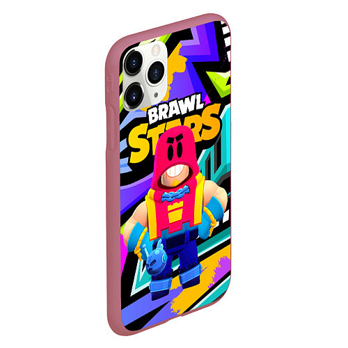 Чехол iPhone 11 Pro матовый GROM BRAWL STARS ГРОМ БРАВЛЫ / 3D-Малиновый – фото 2