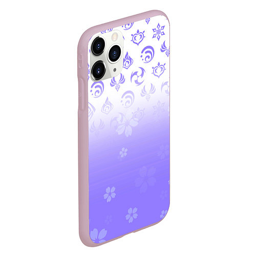 Чехол iPhone 11 Pro матовый GENSHIN IMPACT SYMBOL PATTERN SAKURA САКУРА / 3D-Розовый – фото 2