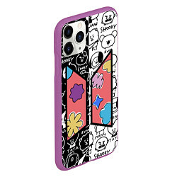 Чехол iPhone 11 Pro матовый Permission To Dance SPLIT BT21, цвет: 3D-фиолетовый — фото 2