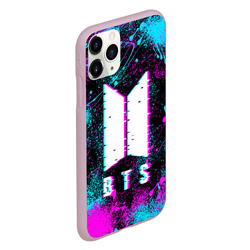 Чехол iPhone 11 Pro матовый НЕОНОВЫЙ БТС NEON BTS / 3D-Розовый – фото 2