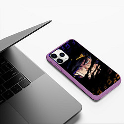 Чехол iPhone 11 Pro матовый JOJOS BIZARRE ADVENTURE ЛИЦО ГЕРОЯ, цвет: 3D-фиолетовый — фото 2