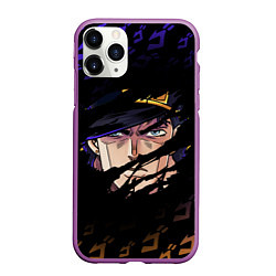 Чехол iPhone 11 Pro матовый JOJOS BIZARRE ADVENTURE ЛИЦО ГЕРОЯ, цвет: 3D-фиолетовый