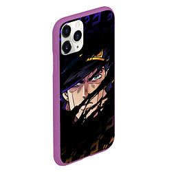 Чехол iPhone 11 Pro матовый JOJOS BIZARRE ADVENTURE ЛИЦО ГЕРОЯ, цвет: 3D-фиолетовый — фото 2