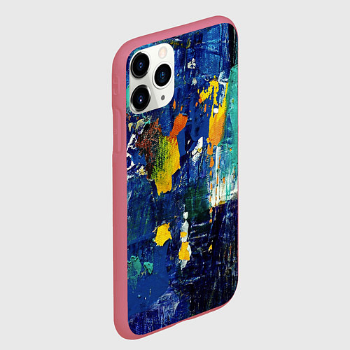Чехол iPhone 11 Pro матовый КРАСКА PAINT / 3D-Малиновый – фото 2