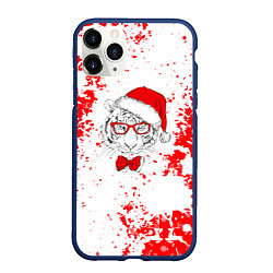 Чехол iPhone 11 Pro матовый Happy New Year Тигр, цвет: 3D-тёмно-синий