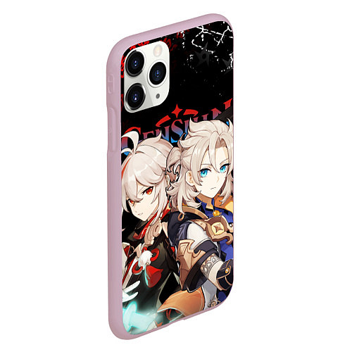 Чехол iPhone 11 Pro матовый КАДЗУХА И АЛЬБЕДО ГЕНШИН ИМПАКТ GENSHIN IMPACT / 3D-Розовый – фото 2