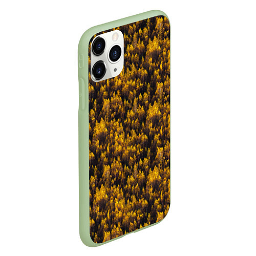 Чехол iPhone 11 Pro матовый Рыжий лес / 3D-Салатовый – фото 2