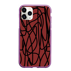 Чехол iPhone 11 Pro матовый Кот пробежал, цвет: 3D-фиолетовый