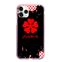 Чехол iPhone 11 Pro матовый Чёрный клевер патер, цвет: 3D-розовый