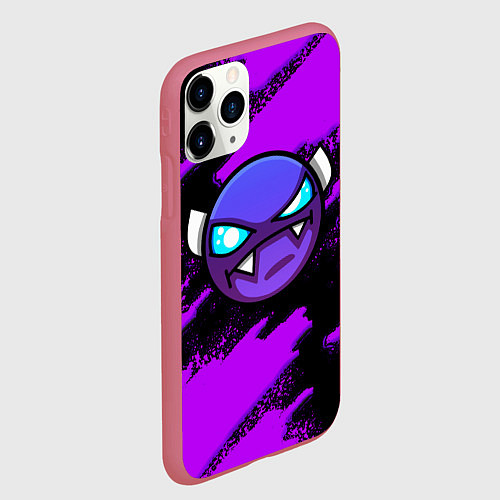 Чехол iPhone 11 Pro матовый Geometry Dash game - Геометри Дэш / 3D-Малиновый – фото 2