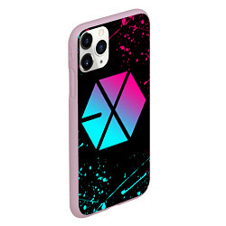 Чехол iPhone 11 Pro матовый EXO BAND NEON LOGO НЕОНОВЫЕ БРЫЗГИ КРАСОК, цвет: 3D-розовый — фото 2