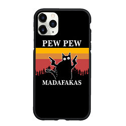 Чехол iPhone 11 Pro матовый Madafakas! PEW PEW, цвет: 3D-черный