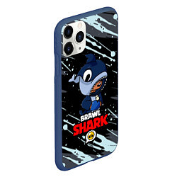 Чехол iPhone 11 Pro матовый BRAWL STARS SHARK БРЫЗГИ КРАСОК, цвет: 3D-тёмно-синий — фото 2