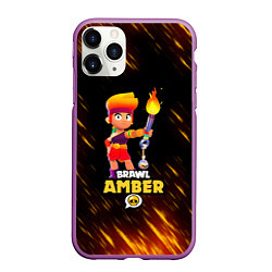 Чехол iPhone 11 Pro матовый Brawl Stars - Amber, цвет: 3D-фиолетовый