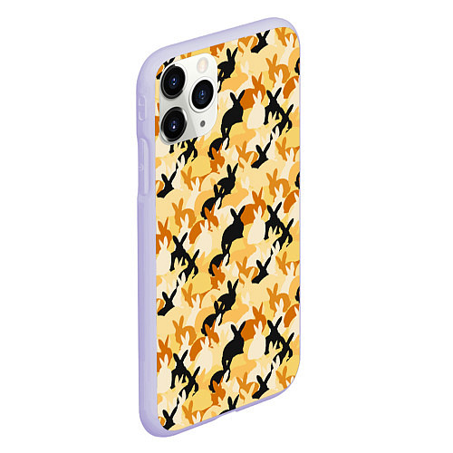 Чехол iPhone 11 Pro матовый Зайчата / 3D-Светло-сиреневый – фото 2