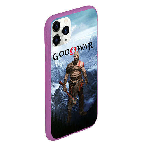 Чехол iPhone 11 Pro матовый Великий God of War Z / 3D-Фиолетовый – фото 2