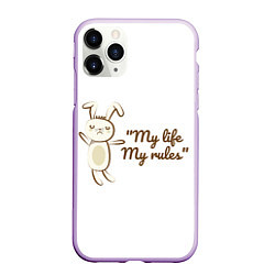 Чехол iPhone 11 Pro матовый My life My rules, цвет: 3D-сиреневый