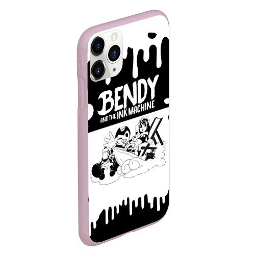 Чехол iPhone 11 Pro матовый БЕНДИ И АЛИСА BENDY AND THE INK MACHINE / 3D-Розовый – фото 2