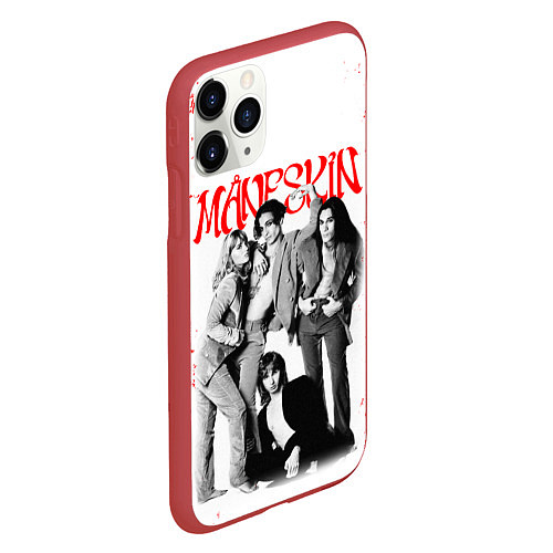 Чехол iPhone 11 Pro матовый MANESKIN POSTER СОСТАВ ГРУППЫ / 3D-Красный – фото 2