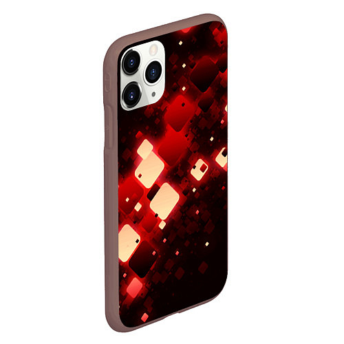 Чехол iPhone 11 Pro матовый Рубиновый поток / 3D-Коричневый – фото 2
