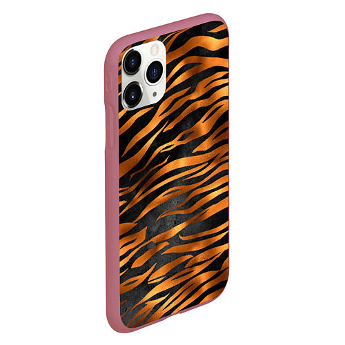 Чехол iPhone 11 Pro матовый В шкуре тигра / 3D-Малиновый – фото 2