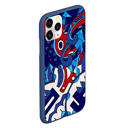 Чехол iPhone 11 Pro матовый Щупальца - абстракция, цвет: 3D-тёмно-синий — фото 2