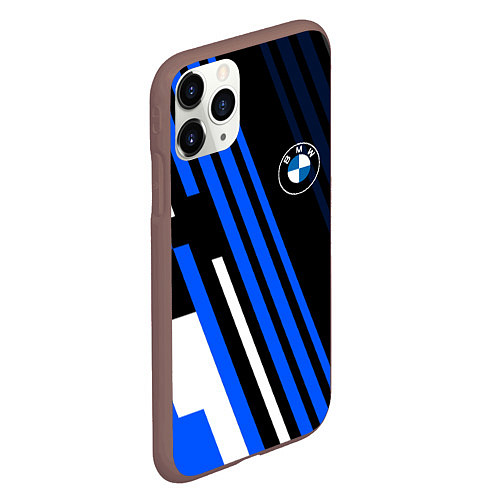 Чехол iPhone 11 Pro матовый БМВ BMW СИНИИ ЛИНИИ / 3D-Коричневый – фото 2