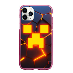 Чехол iPhone 11 Pro матовый ОГНЕННЫЙ КРИПЕР 3D ПЛИТЫ FIRE CREEPER