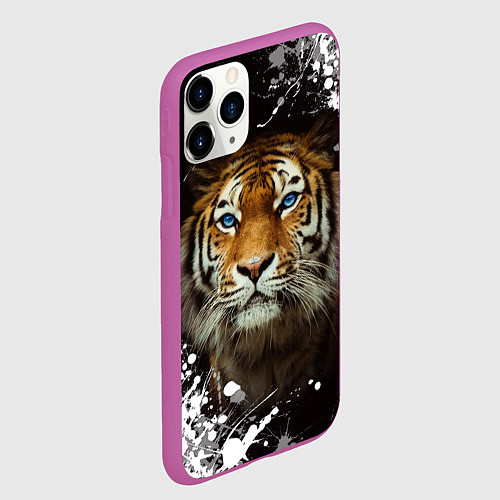 Чехол iPhone 11 Pro матовый Год тигра2022 / 3D-Фиолетовый – фото 2