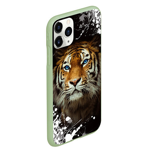 Чехол iPhone 11 Pro матовый Год тигра2022 / 3D-Салатовый – фото 2