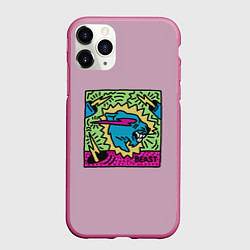 Чехол iPhone 11 Pro матовый Mr Beast Drawing Full Print, цвет: 3D-малиновый
