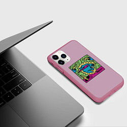 Чехол iPhone 11 Pro матовый Mr Beast Drawing Full Print, цвет: 3D-малиновый — фото 2