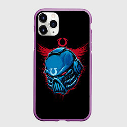 Чехол iPhone 11 Pro матовый Шлем космодесантника, цвет: 3D-фиолетовый