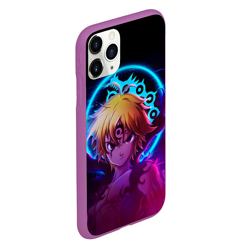 Чехол iPhone 11 Pro матовый MELIODAS 7 DAEDLY SINS МЕЛИОДАС / 3D-Фиолетовый – фото 2