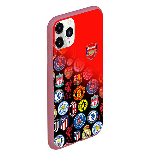 Чехол iPhone 11 Pro матовый ARSENAL SPORT BEST FC / 3D-Малиновый – фото 2