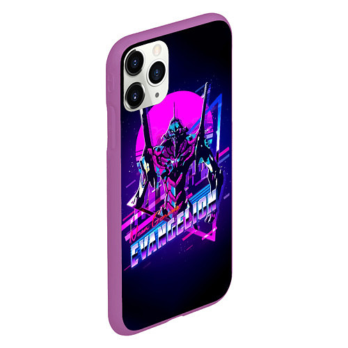 Чехол iPhone 11 Pro матовый Ева 01 - Neon Genesis Evangelion / 3D-Фиолетовый – фото 2