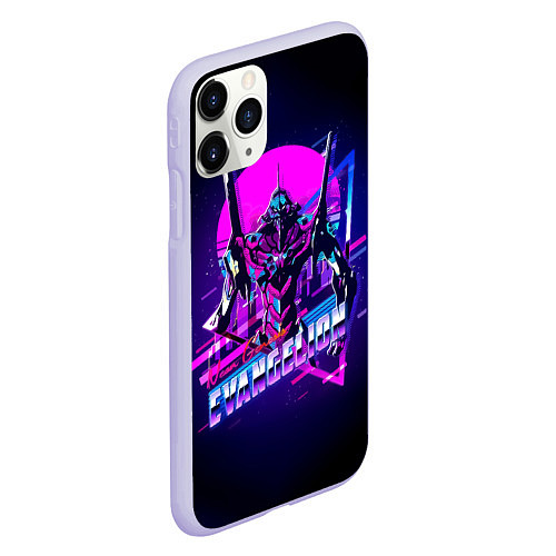 Чехол iPhone 11 Pro матовый Ева 01 - Neon Genesis Evangelion / 3D-Светло-сиреневый – фото 2
