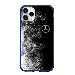 Чехол iPhone 11 Pro матовый Чёрно-белый Мерседес, цвет: 3D-тёмно-синий