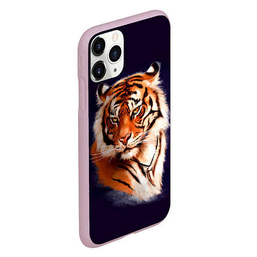 Чехол iPhone 11 Pro матовый Грозный Тигр Символ 2022 Года Tiger Beast / 3D-Розовый – фото 2