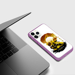 Чехол iPhone 11 Pro матовый Зенитцу Клинок демонов, цвет: 3D-фиолетовый — фото 2