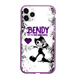 Чехол iPhone 11 Pro матовый HEART BENDY AND THE INK MACHINE, цвет: 3D-фиолетовый