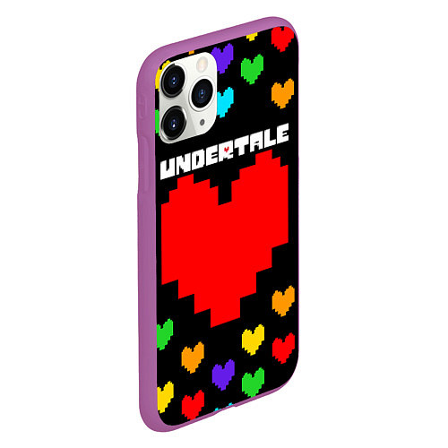 Чехол iPhone 11 Pro матовый UNDERTALE HEART COLOR HEROES / 3D-Фиолетовый – фото 2