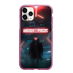 Чехол iPhone 11 Pro матовый Smash Into Pieces Big Bang Neon man, цвет: 3D-малиновый