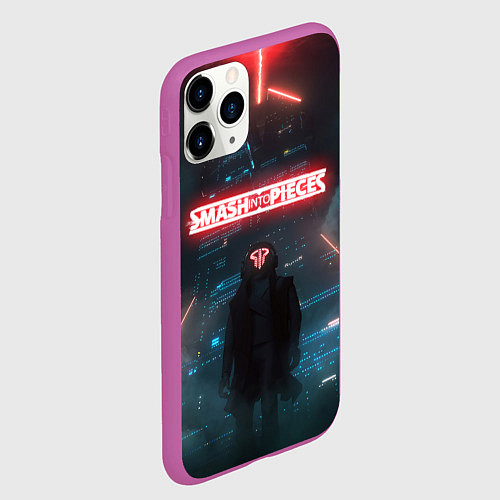 Чехол iPhone 11 Pro матовый Smash Into Pieces Big Bang Neon man / 3D-Фиолетовый – фото 2