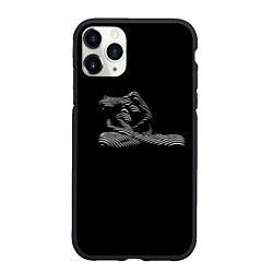 Чехол iPhone 11 Pro матовый Девушка-зебра в темноте, цвет: 3D-черный