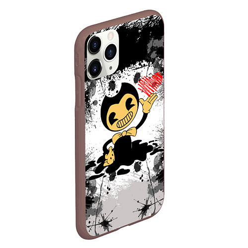 Чехол iPhone 11 Pro матовый BENDY LOVE БЕНДИ С СЕРДЦЕМ / 3D-Коричневый – фото 2