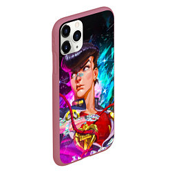 Чехол iPhone 11 Pro матовый Космический Джоске Хигашиката из Джо Джо, цвет: 3D-малиновый — фото 2