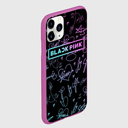 Чехол iPhone 11 Pro матовый NEON BLACKPINK АВТОГРАФЫ, цвет: 3D-фиолетовый — фото 2