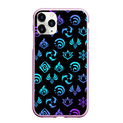 Чехол iPhone 11 Pro матовый NEON SYMBOL HERO GENSHIN IMPACT