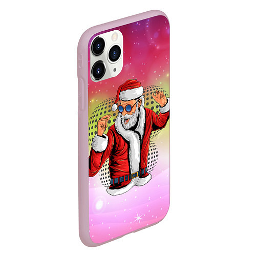 Чехол iPhone 11 Pro матовый Disco Santa 2022 / 3D-Розовый – фото 2